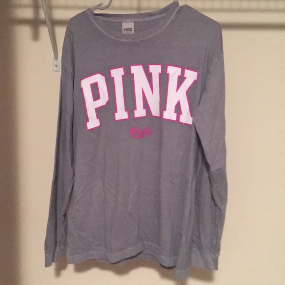 PINK Victoria's Secret Tops - grey “pink” t-shirt
